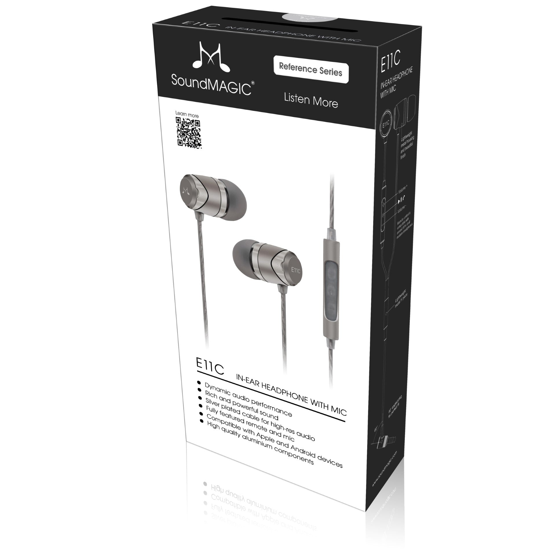 SoundMAGIC E11C In Ear Isolating Earphones with Mic - Silver - Refurbished