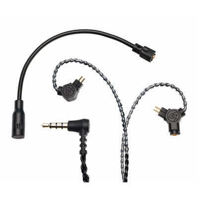 64 Audio IEM Boom Mic Cable - 48” 2-Pin Cable with Mic - Black