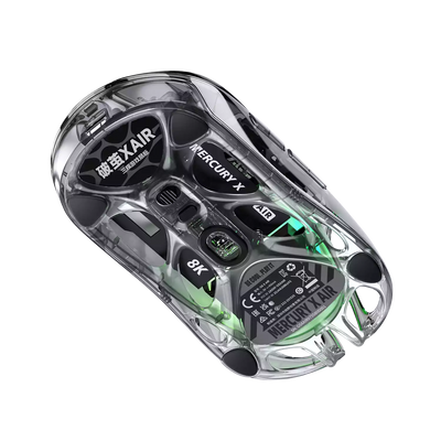 GravaStar Mercury X Air - 8K Wireless Gaming Mouse with 8K Wireless Dongle - Onyx Crystal