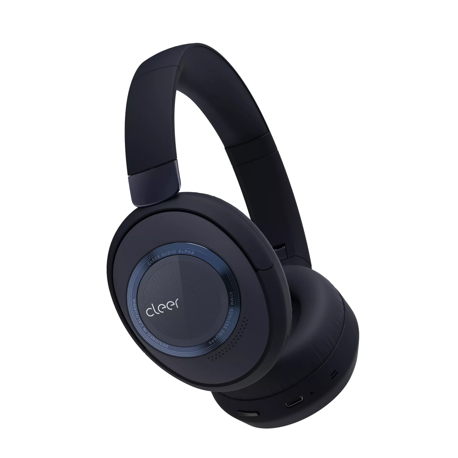 Cleer Alpha - Foldable Active Noise Cancelling Wireless Headphones - Midnight Blue - Refurbished