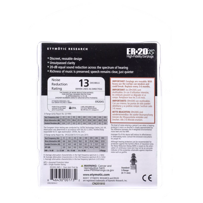 Etymotic ER20XS - High Fidelity Earplugs