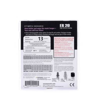 Etymotic ER20XS - High Fidelity Earplugs