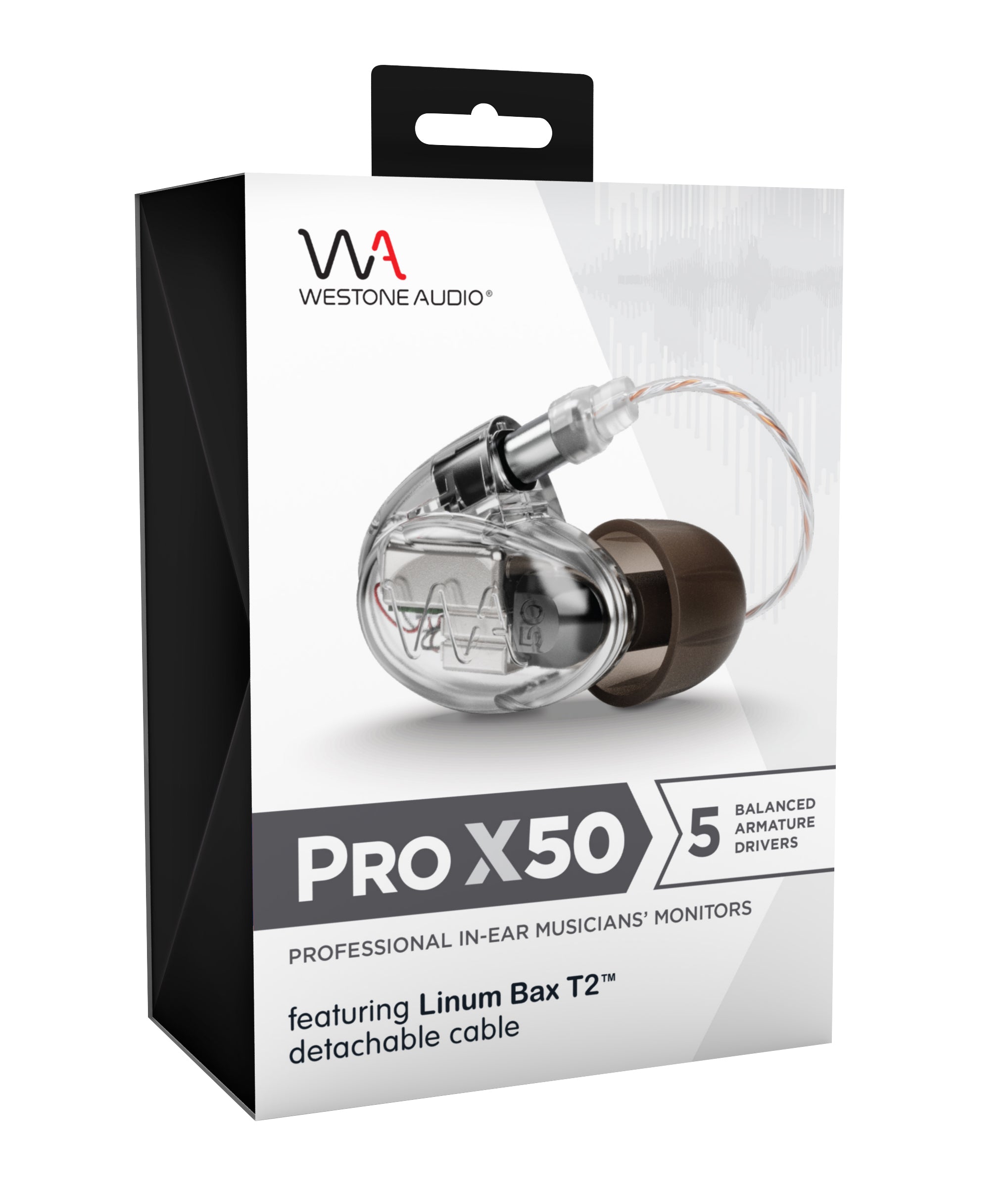 Westone Audio Pro X50 - Professional Five Drivers IEM Earphones with Linum BaX T2 Detachable Cable