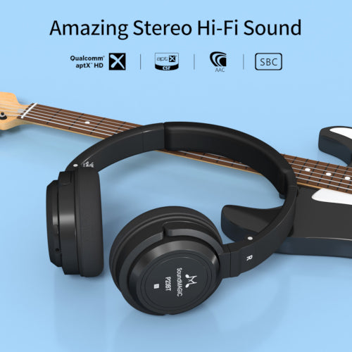 SoundMAGIC P23BT - Portable Wireless Bluetooth Headphones - Black