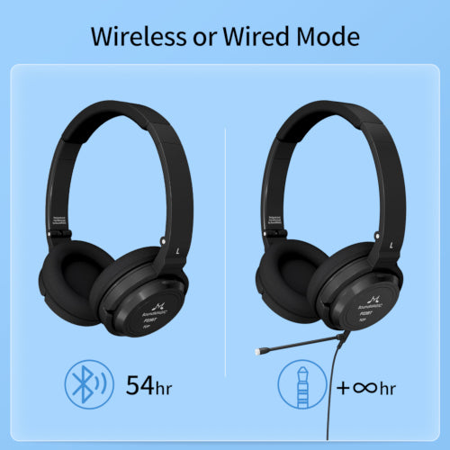 SoundMAGIC P23BT - Portable Wireless Bluetooth Headphones - Black