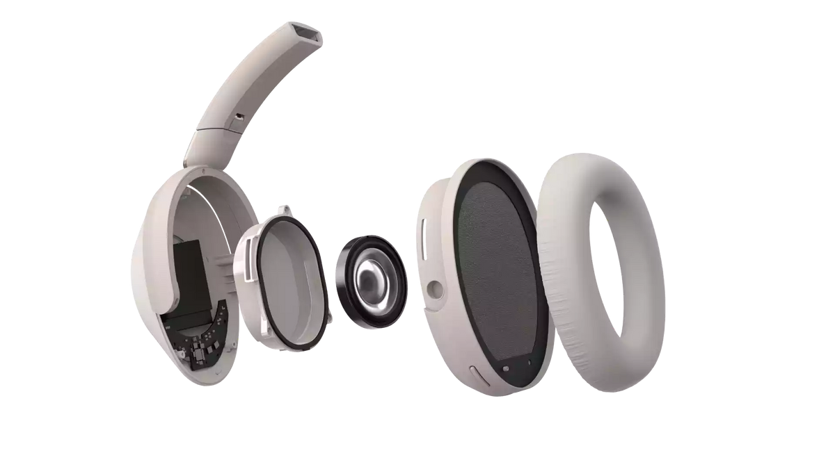 Cleer Alpha Foldable Active Noise Cancelling Wireless Headphones - Stone - Refurbished