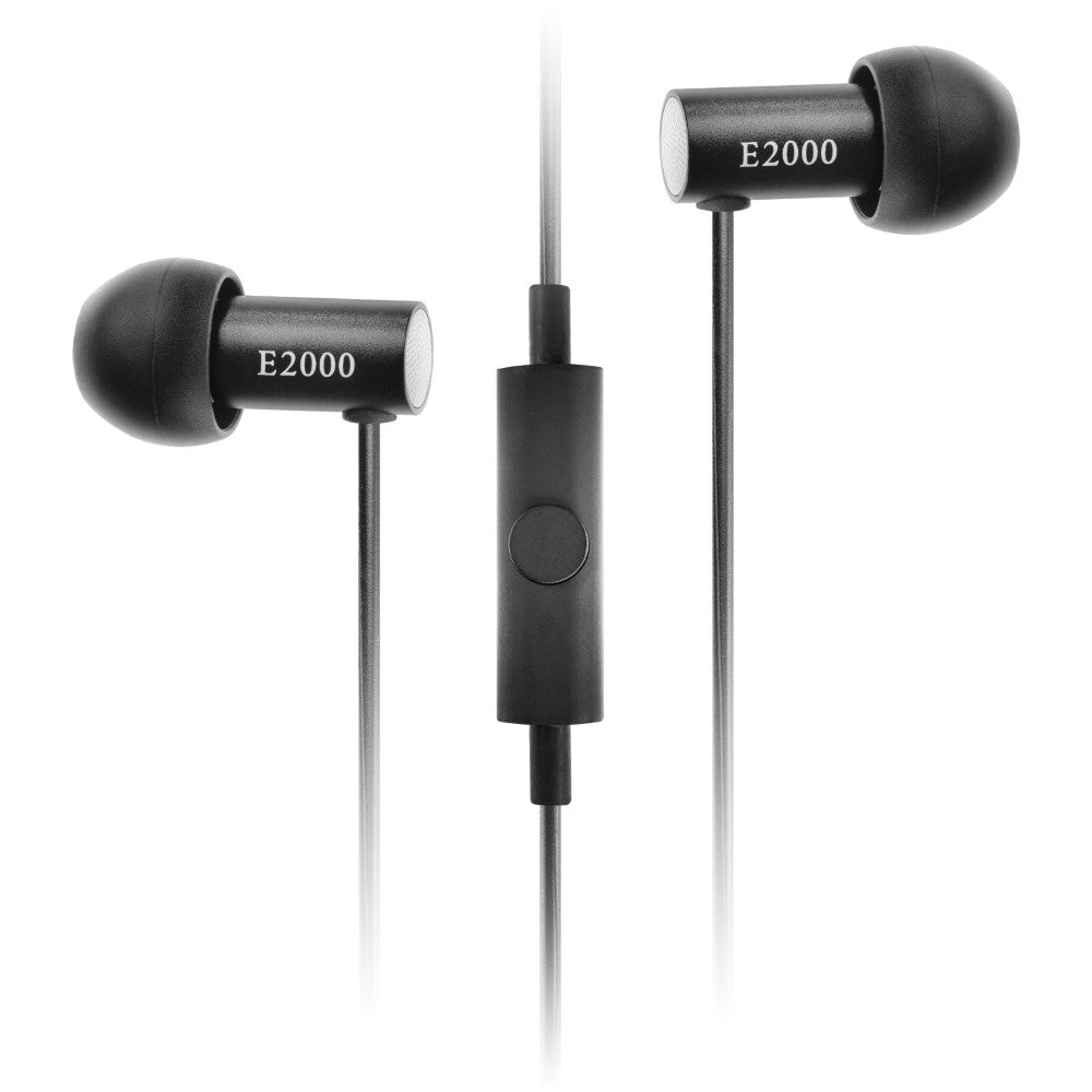 Final E2000C In Ear Isolating Earphones with Smartphone Controls & Mic - Black Aluminium - Refurbished