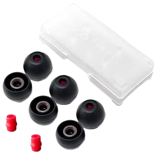 Final Black Silicone Type E Eartip Kit with Case and Nozzle Adapter