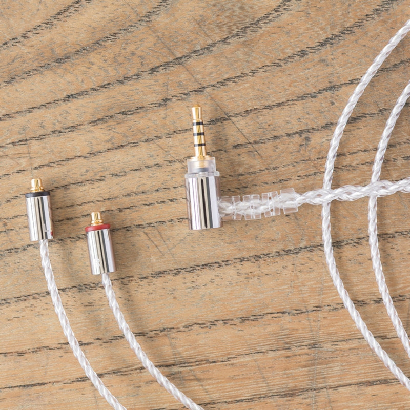 Final C106 Silver MMCX Cable with Balanced 2.5mm Angled Plug - 1.2m