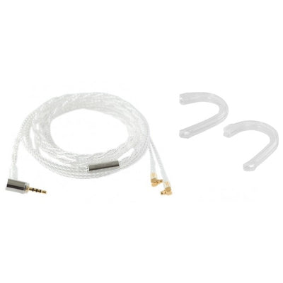 Final C071 Silver Cable with Angled MMCX - Angled Balanced 2.5mm Plug and Ear Hooks - 1.2m