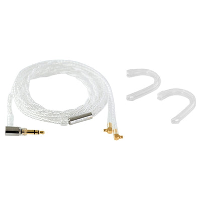 Final C071 Silver Cable with Angled MMCX - Angled 3.5mm Plug and Ear Hooks - 1.2m