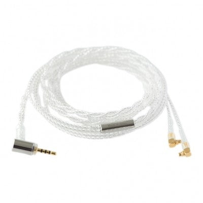 Final C071 Silver Cable with Angled MMCX - Angled Balanced 2.5mm Plug and Ear Hooks - 1.2m